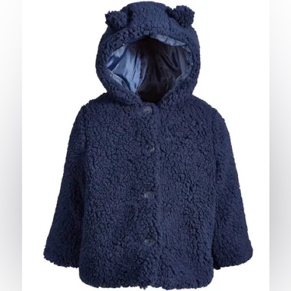 First Impressions Baby Hooded Sherpa Jacket - Picture 1 of 2
